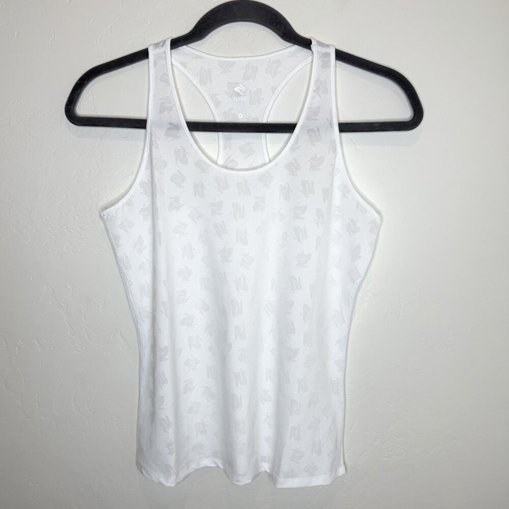 Rabbit Bunny Hop Tank Womens XL White Perforated Running Athletic Gym